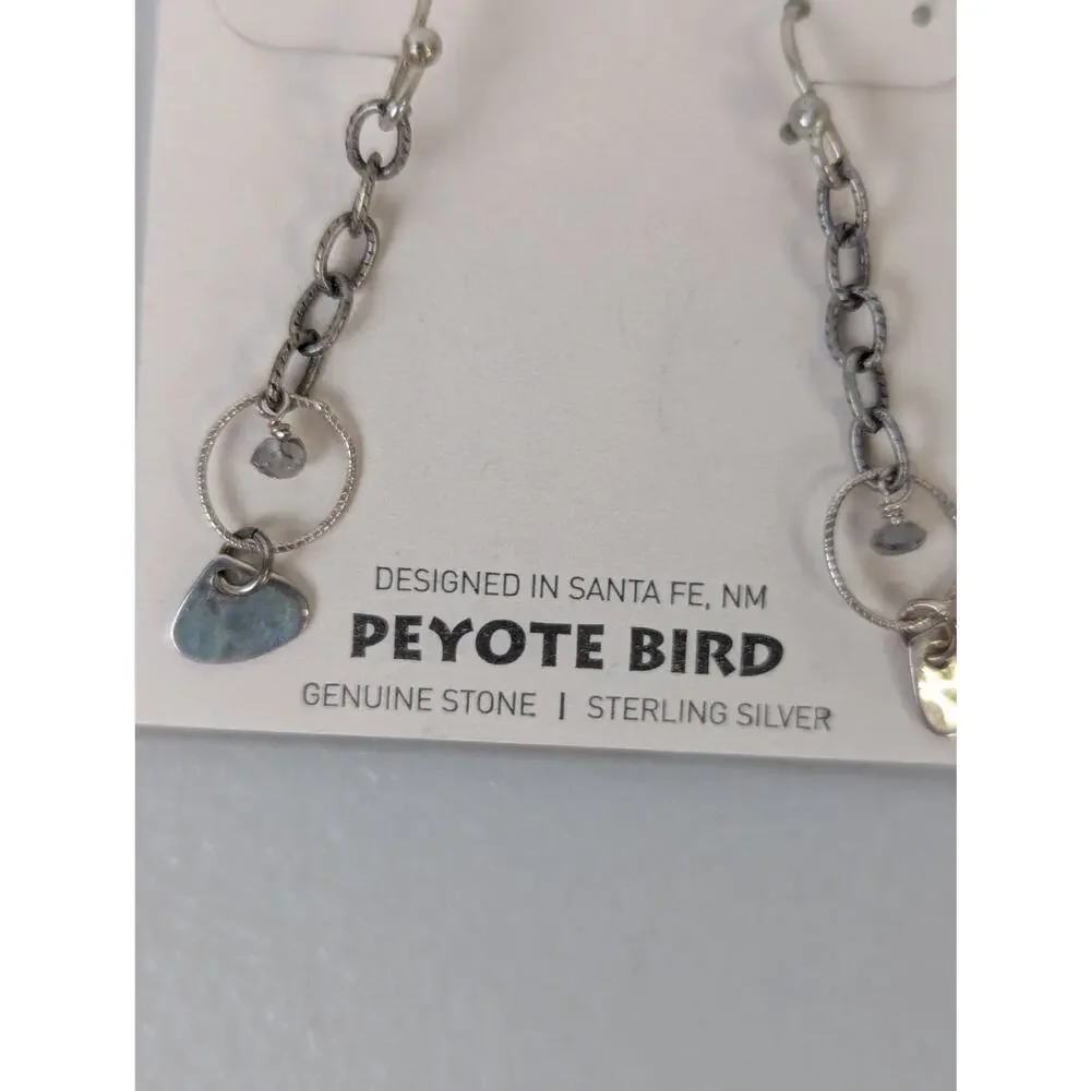 Peyote Bird Sterling Silver Drop Earrings Dangle Chain Boho Hippie Western NWT